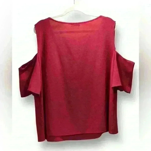 Shein Curvy 3XL Burgundy Top With Cold Shoulder New - Picture 5 of 5